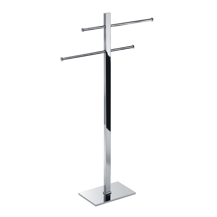 Nameeks 7131-13 Gedy Towel Stand With 2 Sliding Rails - Chrome
