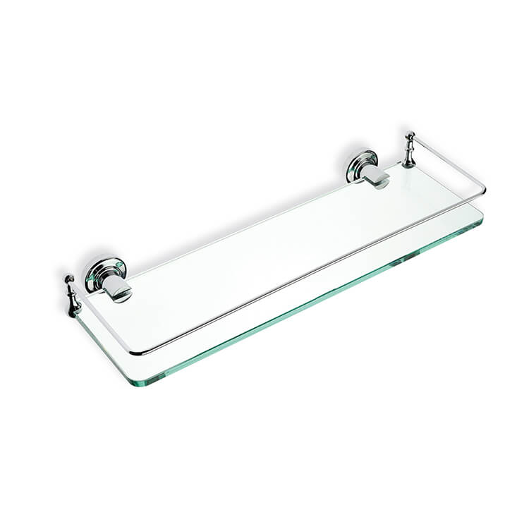 Nameeks 766-08 StilHaus Chrome Clear Glass Bathroom Shelf - Chrome