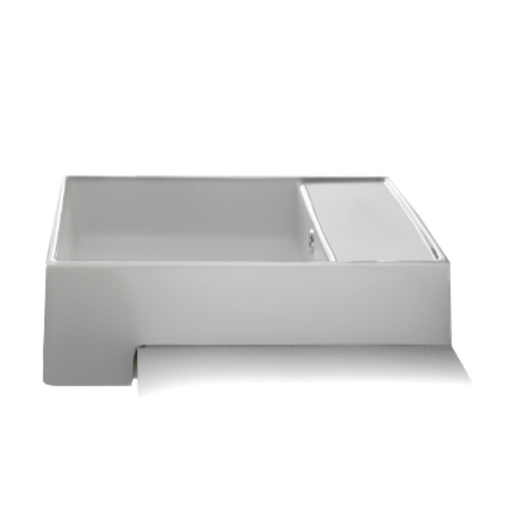 Nameeks 8031/D-No-Hole Scarabeo Square White Ceramic Semi-Recessed Sink - White