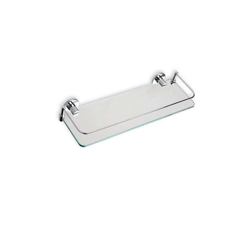 Nameeks 819-08 StilHaus Chrome Clear Glass Bathroom Shelf - Chrome - Click Image to Close