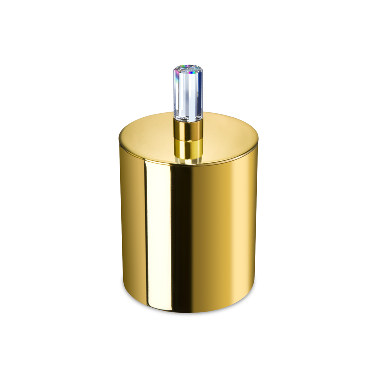 Nameeks 88615-O Windisch Round Gold Bathroom Jar with Swarovski Crystal - Gold - Click Image to Close