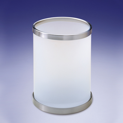 Nameeks 89103M-O Windisch Round Frosted Glass Bathroom Waste Bin - Gold - Click Image to Close
