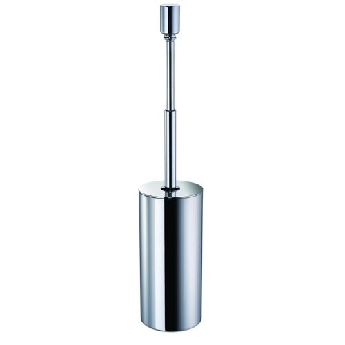Nameeks 89174-CR Windisch Free Standing Brass Round Toilet Brush Holder With Cover - Chrome - Click Image to Close