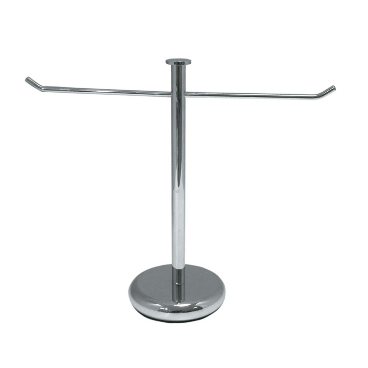 Nameeks 900-02 StilHaus Free Standing Brass Towel Stand - Chrome and Gold
