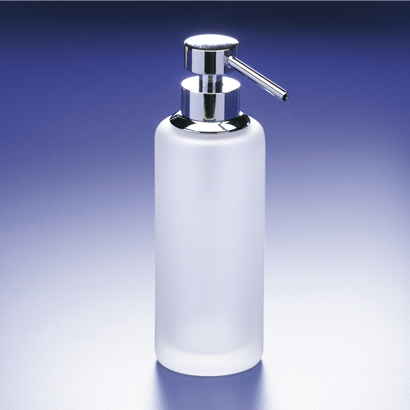 Nameeks 90414M-CR Windisch Rounded Tall Frosted Crystal Glass Soap Dispenser - Chrome