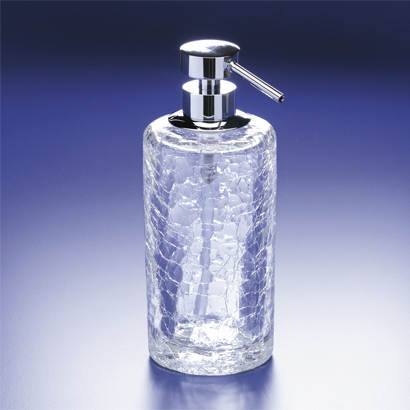 Nameeks 90432-O Windisch Rounded Crackled Crystal Glass Soap Dispenser - Gold