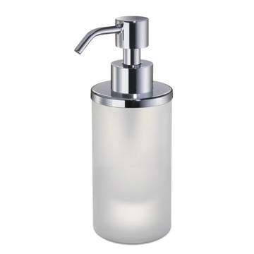 Nameeks 90463M-CR Windisch Round Frosted Crystal Glass Soap Dispenser - Chrome