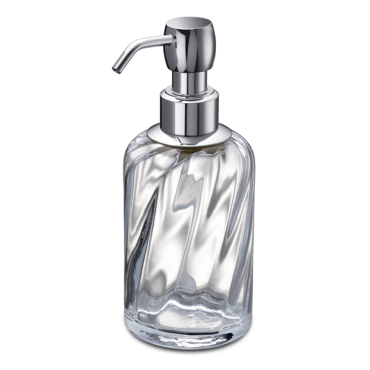 Nameeks 90801CR Windisch Chrome Brass and Twisted Glass Soap Dispenser - Chrome