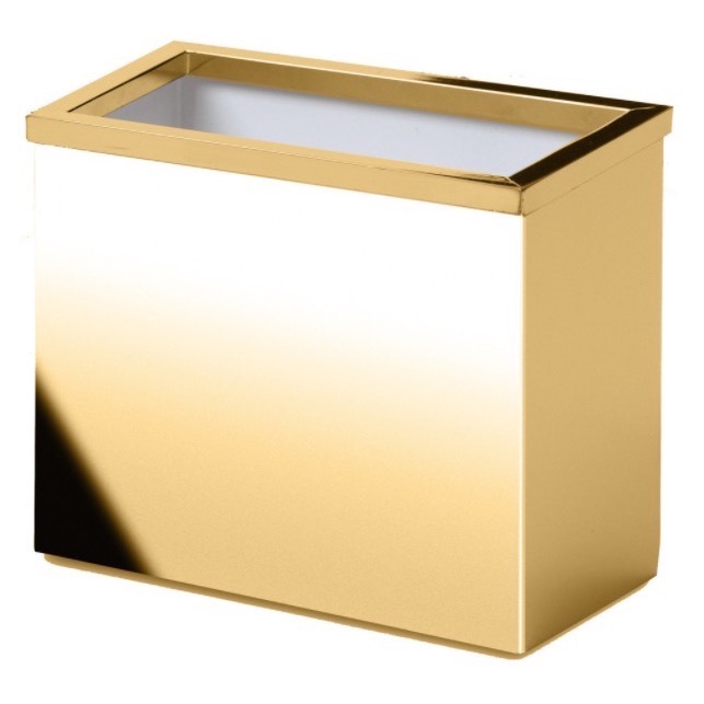 Nameeks 91418-O Windisch Rectangle Box Metal Toothbrush and Brushes Holder - Gold