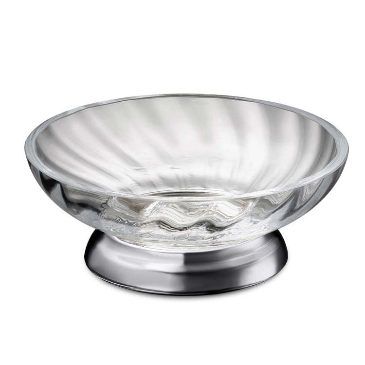 Nameeks 92801CR Windisch Twisted Glass Soap Dish With Chrome Base - Chrome
