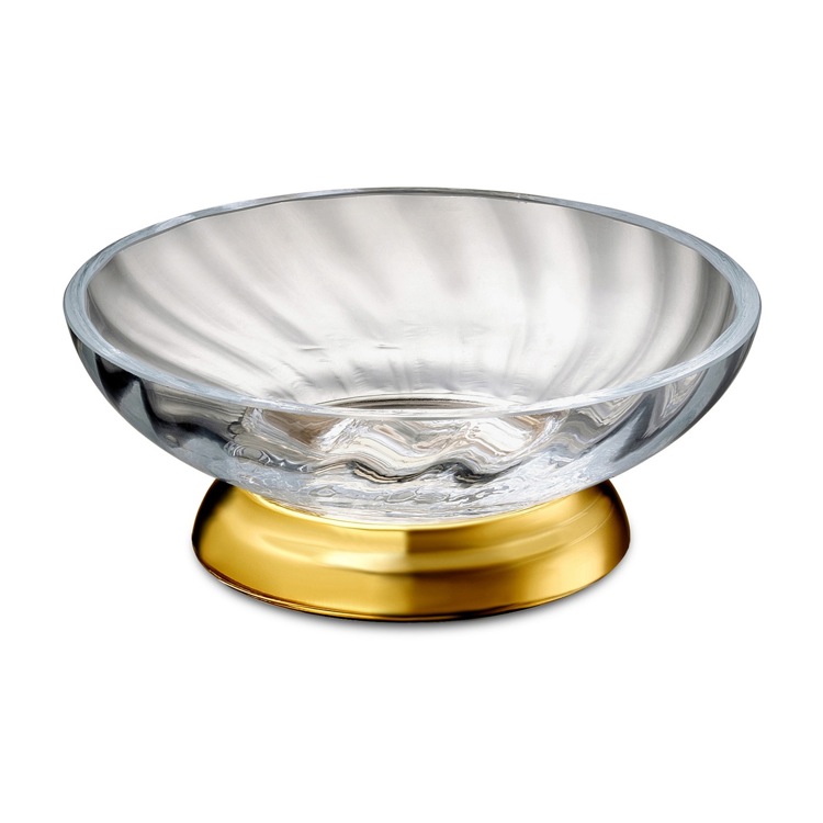 Nameeks 92801O Windisch Gold Finished Twisted Glass Soap Dish - Gold