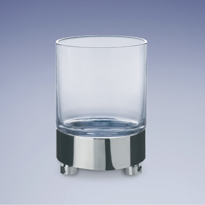 Nameeks 941181-PN Windisch Round Plain Crystal Glass Tumbler - Polished Nickel