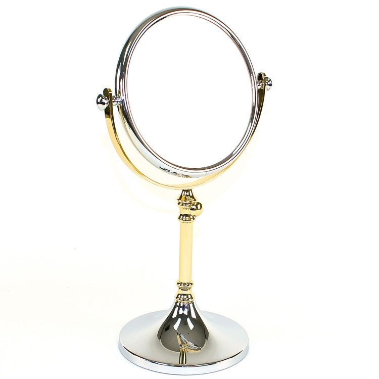 Nameeks 99104-CRO-5x Windisch Free Standing Brass Mirror With 5x Magnification - Chrome and Gold