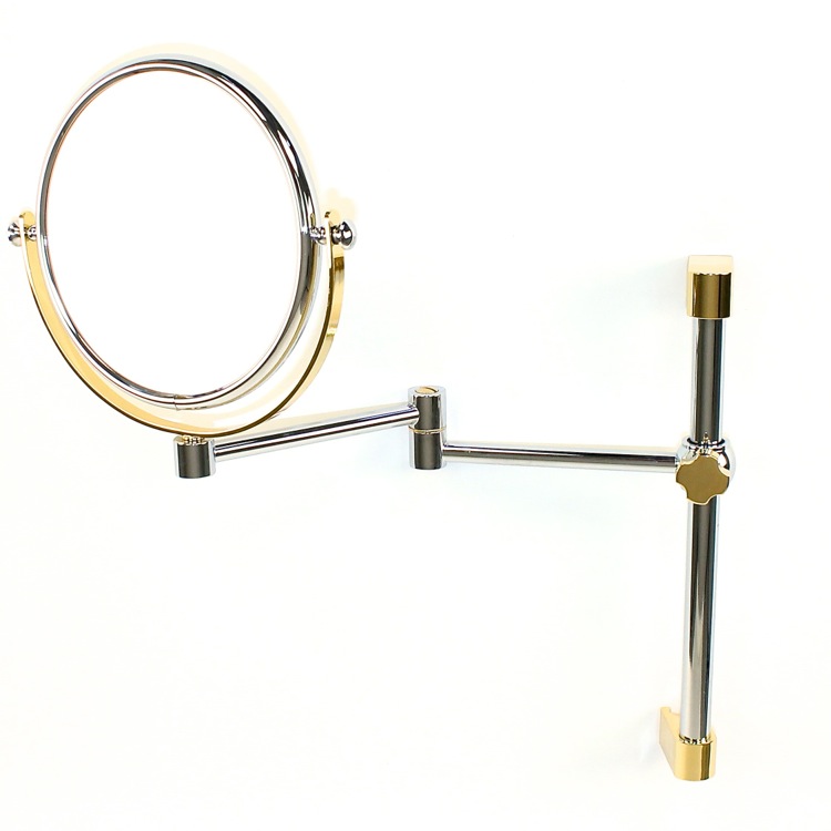 Nameeks 99140-CRO-5x Windisch Wall Mounted Double Face 5x Magnifying Mirror - Chrome and Gold