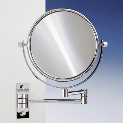 Nameeks 99145-CR-3x Windisch Brass Wall Mounted Extendable Double Face 3x Magnifying Mirror - Chrome