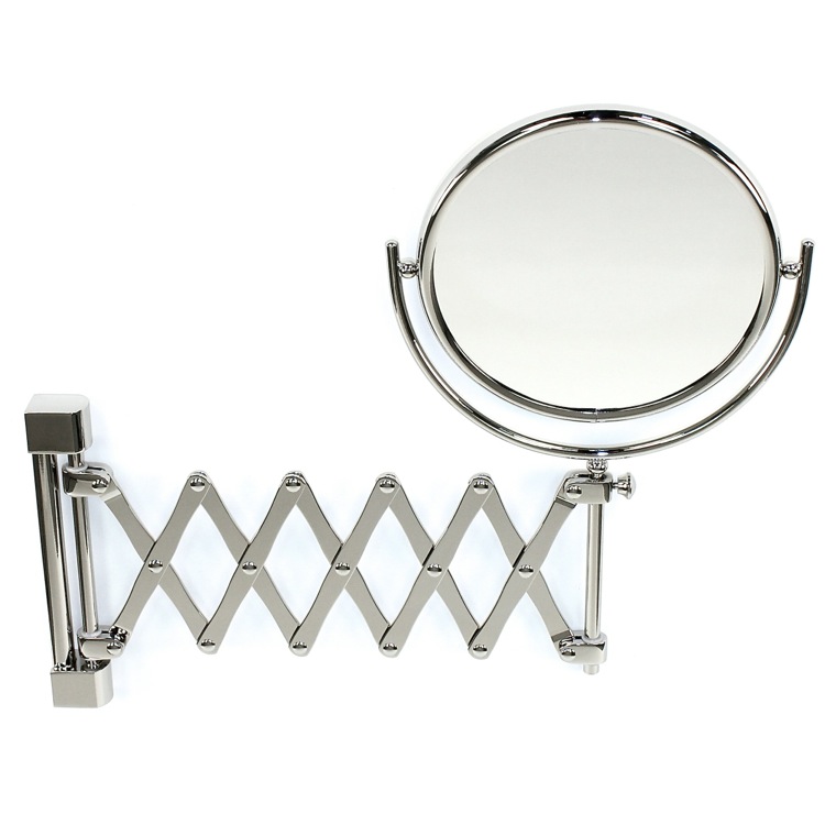 Nameeks 99148-CR-3x Windisch Wall Mounted Brass Extendable Double Face 3x Magnifying Mirror - Chrome