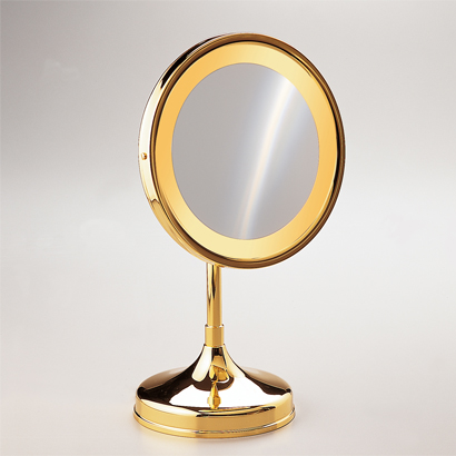 Nameeks 99151-O-3x Windisch Pedestal Round 3x Magnifying Mirror - Gold