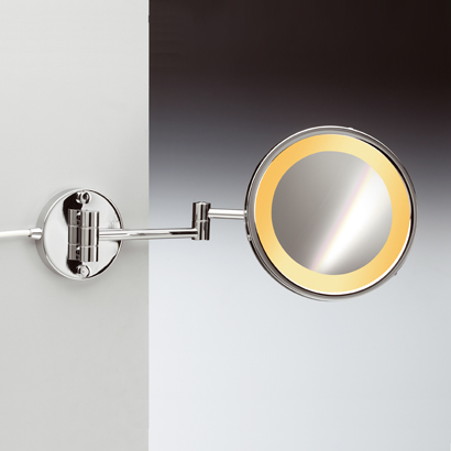 Nameeks 99153/2-CR-3x Windisch Wall Mounted One Face Lighted Brass 3x Magnifying Mirror - Chrome