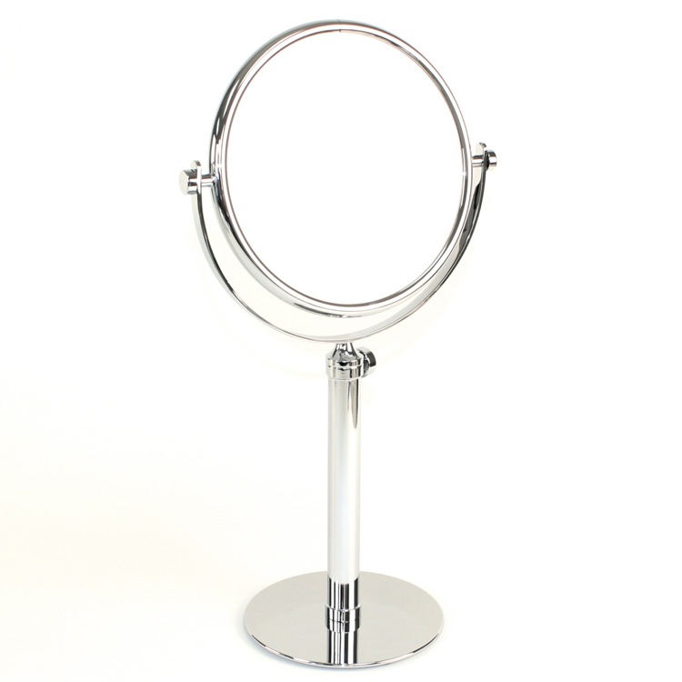 Nameeks 99231-CR-3x Windisch Tall Pedestal Double Face Brass 3x Magnifying Mirror - Chrome