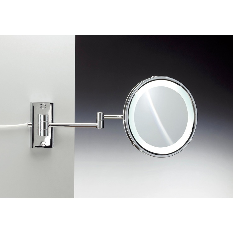 Nameeks 99287-CR-3x Windisch Wall Mounted Brass LED Mirror With 3x Magnification - Chrome