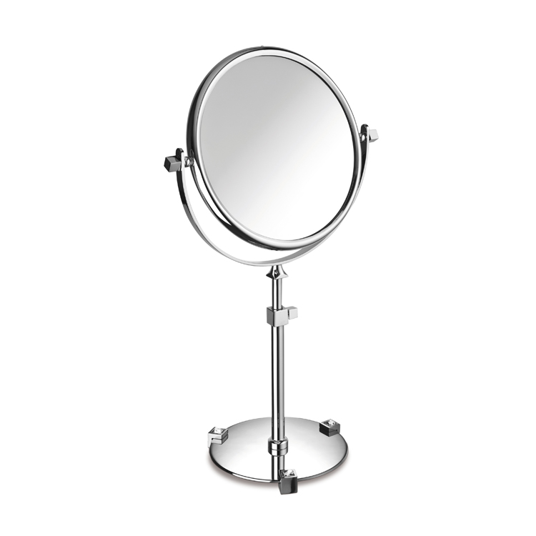 Nameeks 99526B-O-3x Windisch Chrome or Gold Pedestal Double Face with White Crystals 3x Magnifying Mirror - Gold