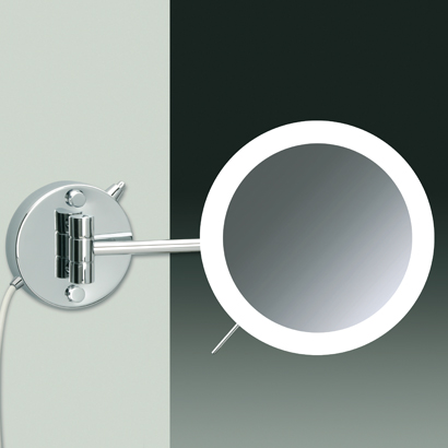 Nameeks 99650/1-CR-3x Windisch Wall Mounted One Face Chrome Lighted 3x Magnifying Mirror - Chrome
