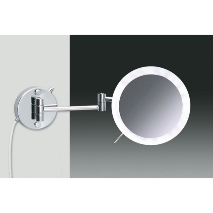 Nameeks 99650/2/D-CR-3x Windisch Wall Mounted Hardwired Chrome 3x Lighted Magnifying Mirror - Chrome