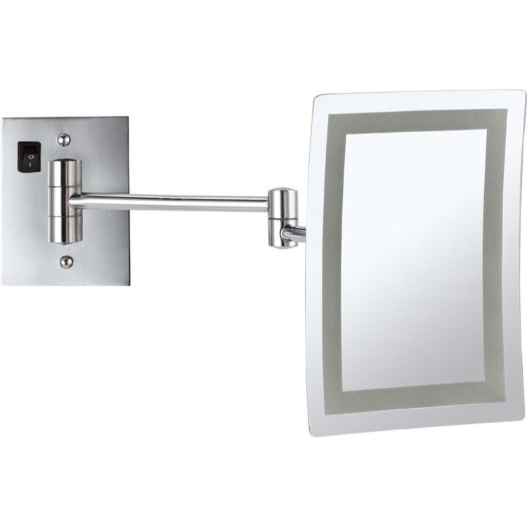 Nameeks AR7702-CR-3x Nameeks Wall Mounted Square LED 3x Makeup Mirror - Chrome - Click Image to Close