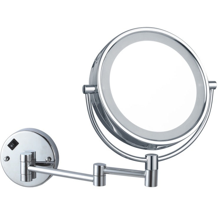 Nameeks AR7705-CR-3x Nameeks Double Face Round LED 3x Makeup Mirror - Chrome - Click Image to Close