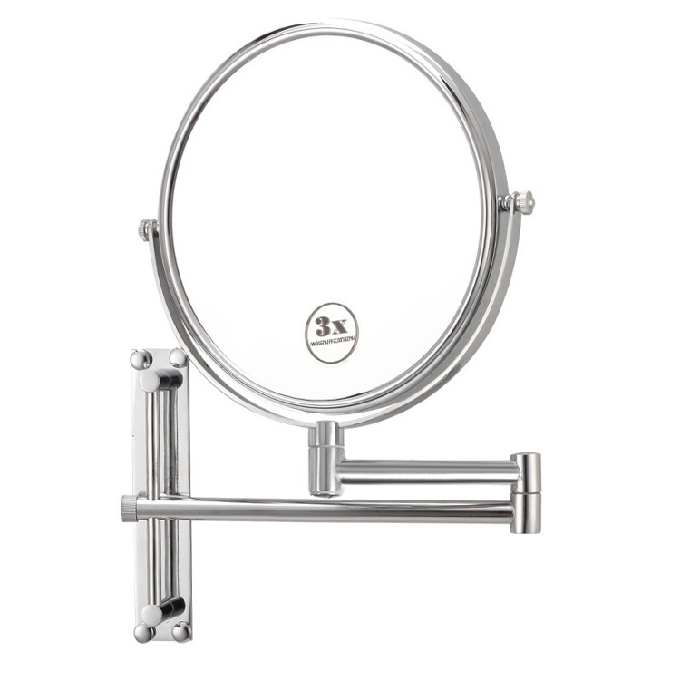 Nameeks AR7708-CR-3x Nameeks Round Wall Mounted Double Face 3x Makeup Mirror - Chrome