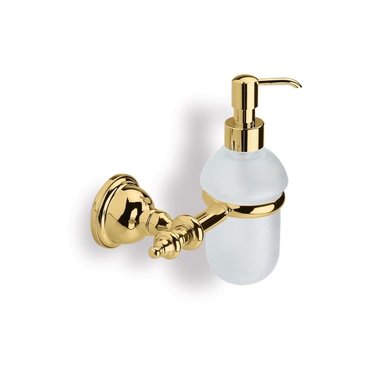 Nameeks EL30-16 StilHaus Gold Classic Style Wall Mounted Glass Soap Dispenser - Gold