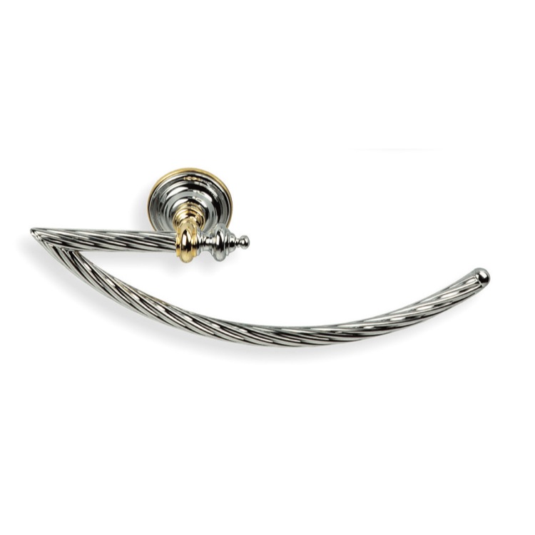 Nameeks G07-02 StilHaus Chrome and Gold Classic-Style Brass Towel Ring - Chrome and Gold