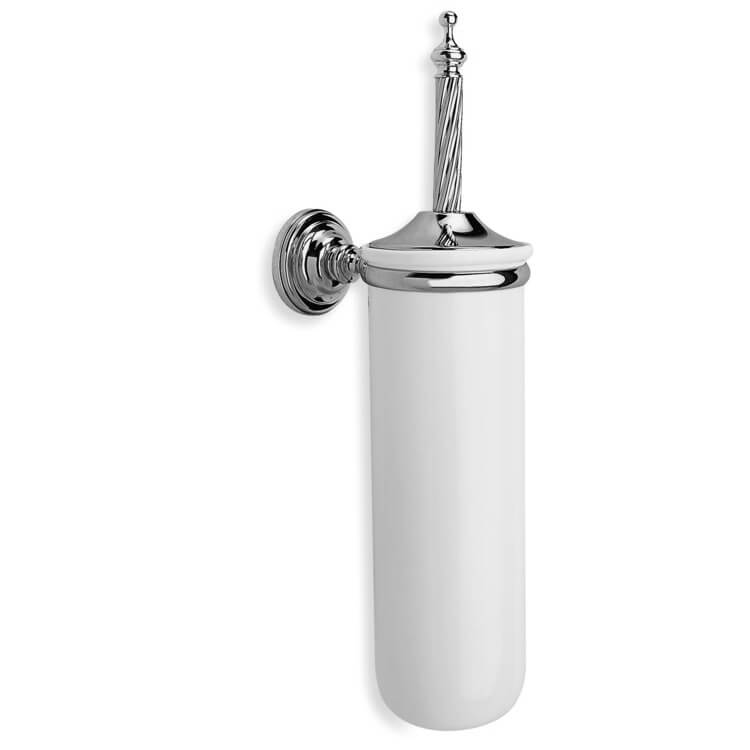 Nameeks G12-08 StilHaus Wall Mounted Round Classic-Style Ceramic Toilet Brush Holder - Chrome