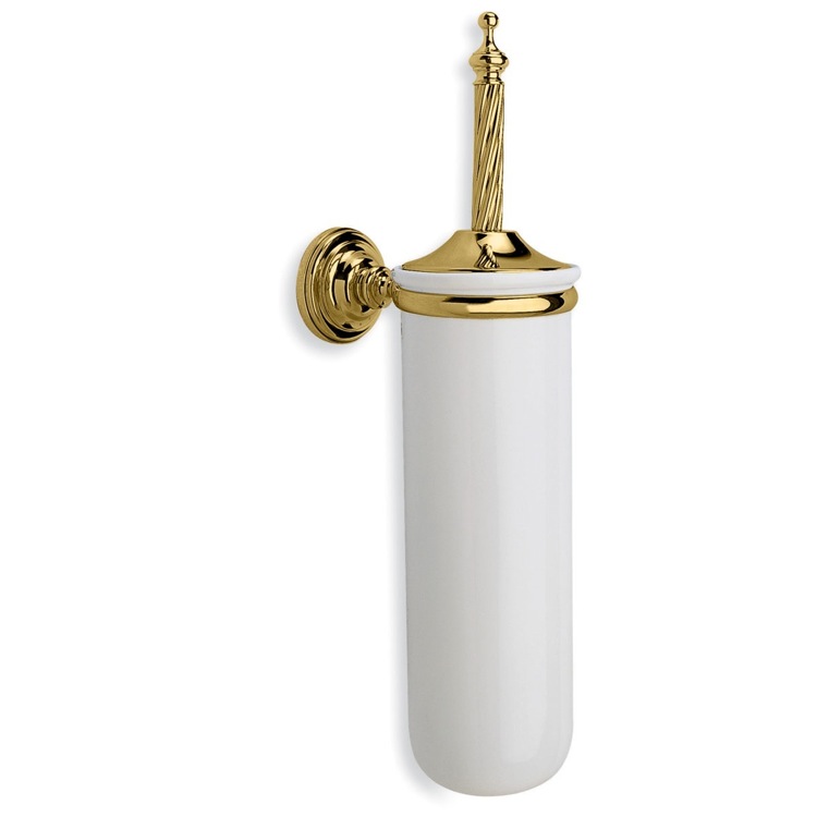 Nameeks G12-16 StilHaus Gold Wall Mounted Ceramic Toilet Brush Holder - Gold