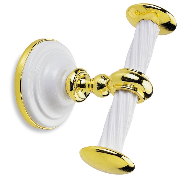Nameeks G13-02 StilHaus Classic-Style Brass Double Hook - Chrome and Gold