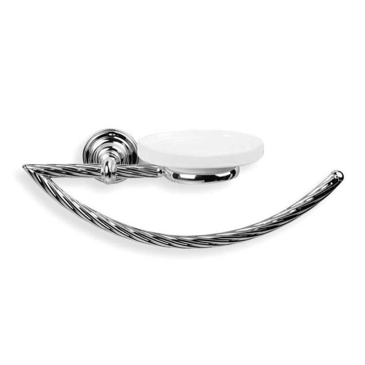 Nameeks G79-08 StilHaus Classic-Style Brass Towel Ring with Soap Dish - Chrome