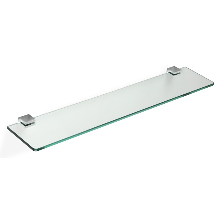 Nameeks GE04 StilHaus 24 Inch Glass Bathroom Shelf - Chrome