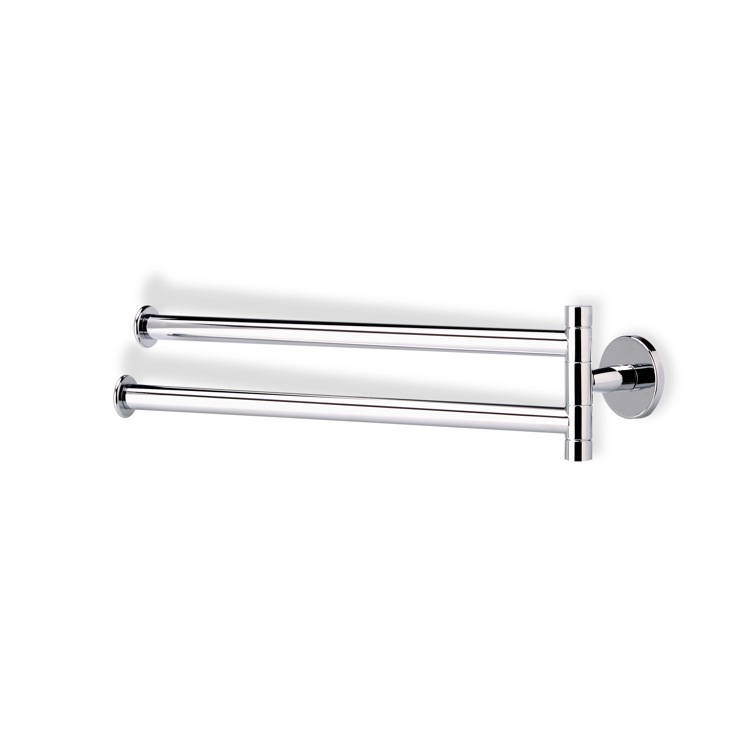 Nameeks H16-08 StilHaus 14 Inch Chrome Swivel Double Towel Bar - Chrome