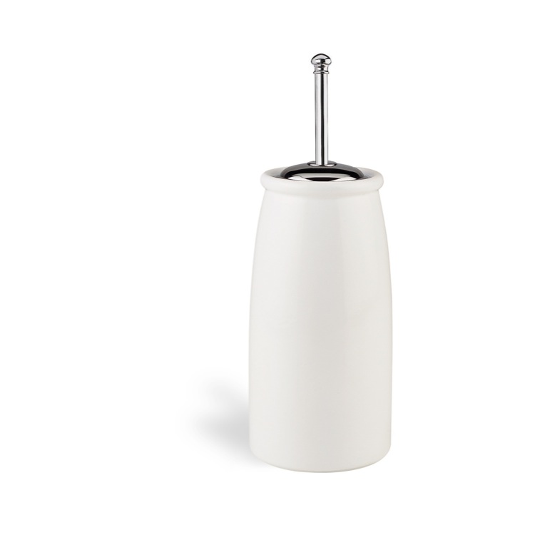 Nameeks I12A-08 StilHaus Round Ceramic Toilet Brush Holder - Chrome