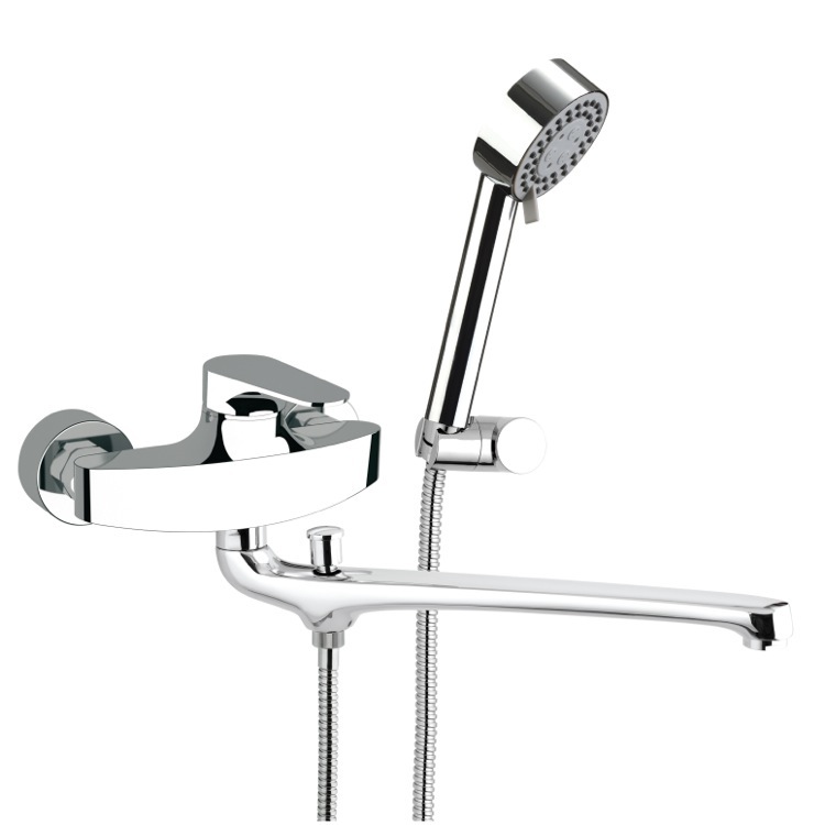 Nameeks L49US Remer Basin and Bath Single Lever Mixer With Hand Shower and Bracket - Chrome