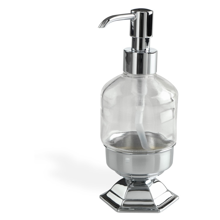 Nameeks MA30AP-08 StilHaus Contemporary Free Standing Crystal Glass Liquid Soap Dispenser - Chrome