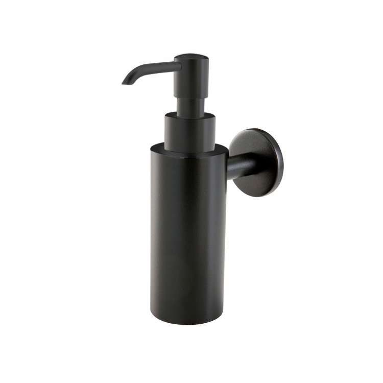 Nameeks ME30-23 StilHaus Wall Mounted Round Black Soap Dispenser - Black