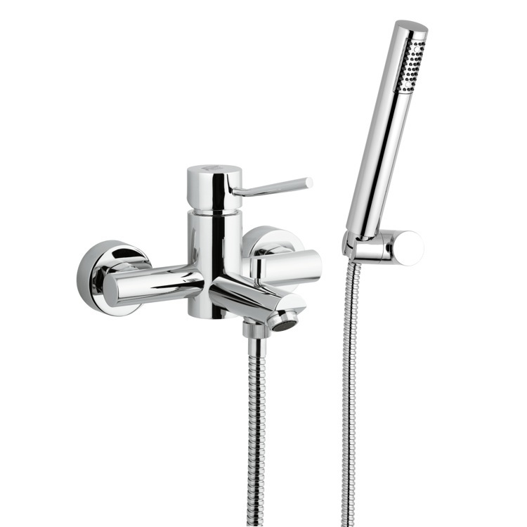 Nameeks N02 Remer Bath and Shower Mixer With Hand Shower and Bracket In Chrome Finish - Chrome