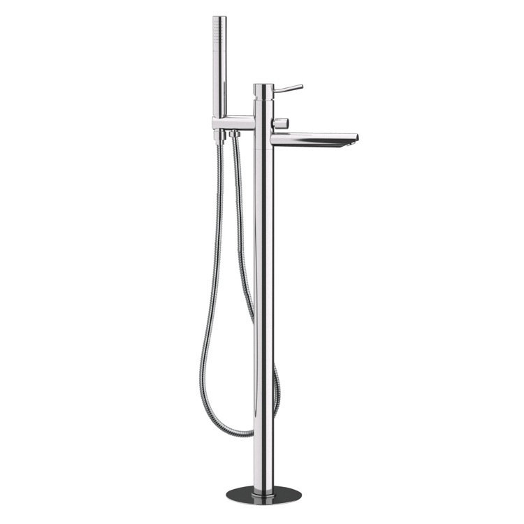 Nameeks N08 Remer Floor Mounted Bath Mixer With Diverter and Shower Kit - Chrome