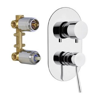 Nameeks N93US-CR Remer Brass 3-Way Diverter on Single Flange - Chrome