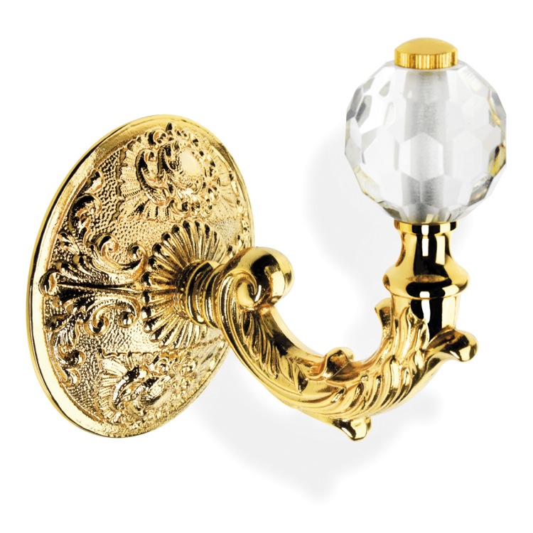 Nameeks NT13V-16 StilHaus Decorative Wall Mounted Bathroom Hook with Crystal Ball - Gold