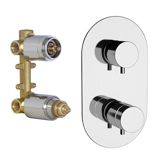 Nameeks NT92US-NP Remer Thermostatic Shower Diverter With 2 Positions - Satin Nickel - Click Image to Close