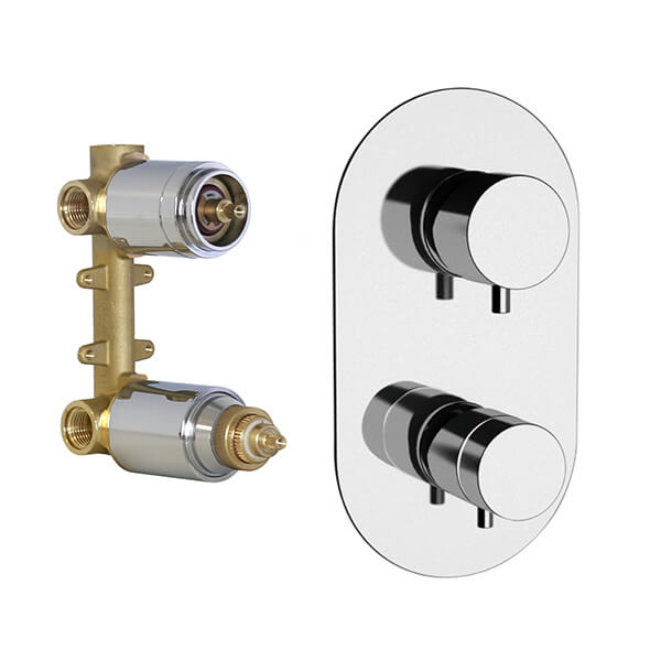 Nameeks NT93US-NP Remer Built-in Thermostatic 3-Way Shower Diverter - Satin Nickel