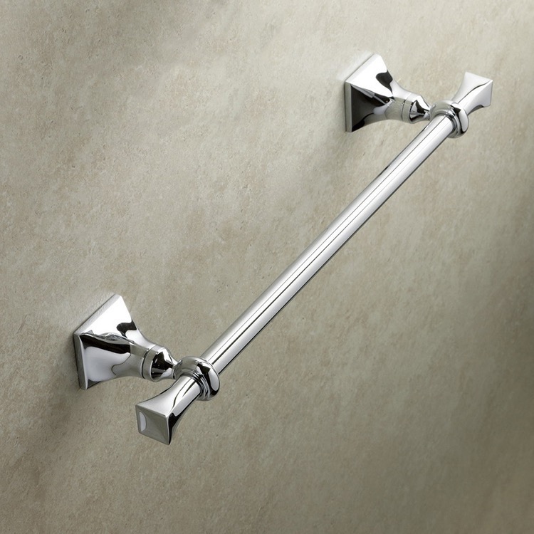 Nameeks PR06-08 StilHaus Chrome Classic 15 Inch Brass Towel Bar - Chrome