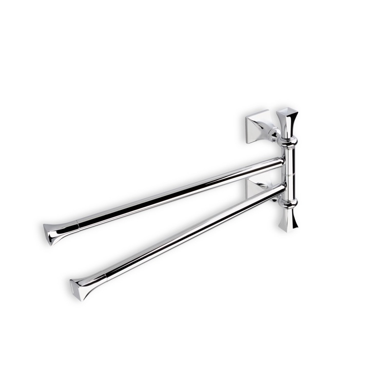 Nameeks PR16-08 StilHaus Chrome 17 Inch Classic-Style Swivel Double Towel Bar - Chrome